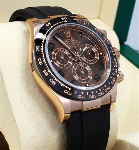 rolex daytona chocolate rubber|rolex rose gold daytona chronograph.